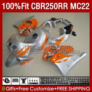 Injection For HONDA CBR250 CBR 250RR 250 RR CC orange silvery 90-99 131No.22 MC22 CBR250RR 90 91 92 93 94 95 96 97 98 99 250CC 1990 1991 1992 1995 1996 1997 1998 1999 Fairing