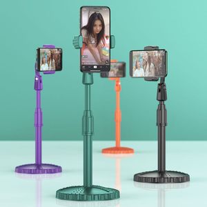 Mobiltelefonmonteringar Live Universal Chuck Lazy Photo Support Frame Desktop Telescopic Adustment