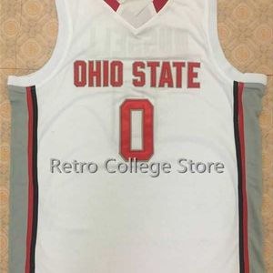 Sjzl98 #4 Aaron Craft Ohio State Buckeyes #0 D'Angelo Russell Retro Throwback College Basketball Jersey stitched name and number any size XXS-6XL