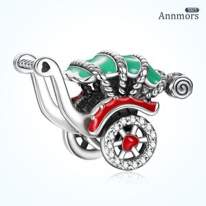 Andra kvinnor Baby Carriage Charm Silver Plated Emalj Pärla Fit Original Armband Halsband Fin hänge gör smycken annan annan Toby22