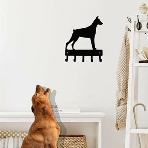 Doberman Dog - Portachiavi Portachiavi Iron Art Wall Decor - Arte da parete in metallo larga 6 pollici