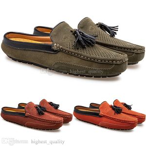 Primavera Verão Nova Moda Estilo Britânico Mens Lona Casual Ervilhas Shoes de Ervilhas Slippers Manuse Cem Estudante de Lazer Homens Preguiçoso Drive Overshoes Respirável 38-47 1238