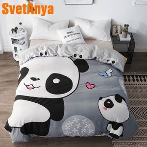 Svetanya 1 Pc Duvet Cobertura 100% Algodão Colecionador Cobertor Case Caixa Crianças Panda Dos Desenhos Animados Impresso Y200417
