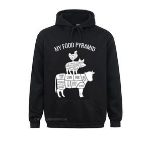 Carnivore toptan satış-Erkek hoodies tişörtü benim gıda piramit komik etobur inek domuz tavuk kazak hoodie uzun kollu yaz genç davlumbazlar sonbahar