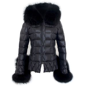 Faye Wong same style star super big raccoon fur collar slim down jacket short women winter 201127