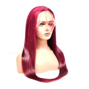 99J 13X4 Lace Frontal Wig Brazilian Remy Human Hair 12-32Inch Transparent Lace Front Wigs Straight Body Wave Deep