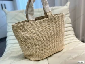 Klassisk Milano Straw Beach Bag Women Designer Sand Canvas Tote Shopping Bag Handväska Luxurys Oversize Nappa Designers Ladies Hand Bags Purse Plånbok Triangel Logo