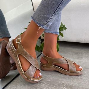 Wholesale plus size shopping for sale - Group buy Sandals Women Breathable Comfort Shopping Ladies Walking Shoes Wedge Heels Summer Platform Sandal Mujer Plus Size