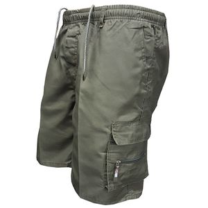 Summer Cotton Cargo Shorts Mens Loose Work Casual Outdoor Short Pants Multi Pocket breeches 220611