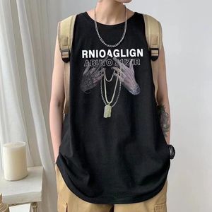 Mens Tank Top 2022 New Summer Summer Loose Fashion Print Olcyveless Tees Male Harajuku tirts 2yk Style Women Shirt 0615