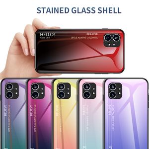 Slim Thin Gradient Color Tempered Glass Phone Cases For Nothing Phone 1 Shockproof phones funda