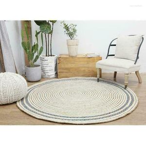 Carpets Jute Natural Double-sided Handmade And Denim Rugs Modern Living Rustic Look Rags For Home Decoration