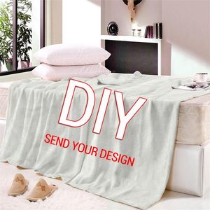 Custom Flannel Throw Blanket Personalized Fleece Blankets for Sofa Gift Customized DIY Drop Print on Demand 220702