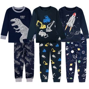 Çocuklar Pijamalar Set Çocuklar Cadılar Bayramı Karnavalı Noel Elf Noel Noel Placowes Toddler Dinozor Homewear Çocuk Kız PJS 2-10 Y 220706