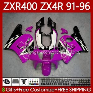 Carrozzeria per KAWASAKI NINJA ZXR-400 ZX 4R Carenatura ZXR 400 CC 400CC Carenatura 138No.98 ZX-4R ZXR400 91 92 93 94 95 96 ZX4R 1991 1992 1993 1994 1995 1996 Body Kit Rosa nera