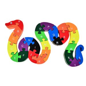 Double Sides 26 Alphabet Letter And Numbers Wooden Jigsaw Puzzle Children Kids Mathematics ABC 123 Toy Cost Wholesale 2 Pcs Or More