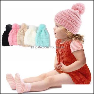 Kinder Trendy Beanie Strickmützen Chunky Skl Caps Winter Stricken Slouchy Häkeln Mode Outdoor Warm Übergroße Ooa2452 Drop Lieferung 2021 Acce