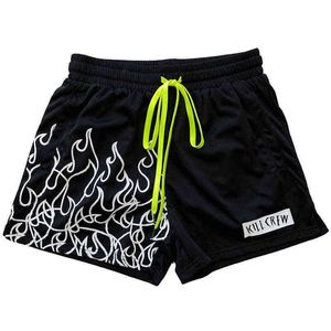 summer mesh sports men's fitness shorts Gym Fitness Running Training fast drying breathable beach shortsDWCV