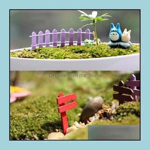 Commercio all'ingrosso Mini Scherma Recinzione Fairy Garden Miniature Gnome Moss Terrari Desktop Bottiglia Mestieri della resina Decorazione per la casa Drop Delivery 202