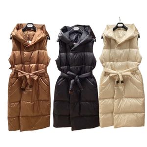 Wholesale slinky for sale - Group buy High End Version Luxury Dersigners Women s Down Slinky Coats Adjustable Waist Sleeveless Hat Jackets Parka Winter Warm White Goose Down Slimmer Look Size S M L XL