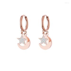 Hoop Huggie Star Moon Earrings voor vrouwen roestvrij staal kleine cirkel oor hoepels Koreaanse mode sieraden Valentijnsdag cadeau 2022Hoop kirs22
