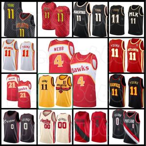 Atlantas Hawk Jersey Trae 11 Young Spud 4 Webb Basketball Portlands Trail Blazerss Damian 0 Lillard Basketball Jerseys