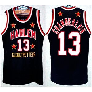 Nikivip Wilt Chamberlain # 13 retro Harlem Globetrotters Maglia da basket retrò Mens cucita personalizzata Qualsiasi numero Nome maglie