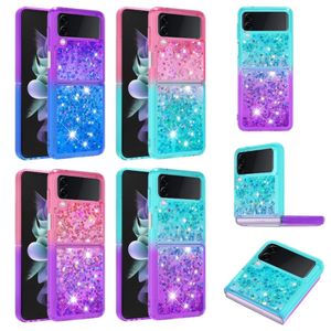 Custodie Quicksand liquide di lusso Bling per Samsung Z Flip 3 5 4 Flip3 Z flip4 iphone 14 13 12 11 pro max xs xr 7 8 plus Cover antiurto con glitter in silicone