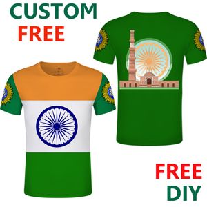 Hindistan Yaz Diy Ücretsiz Özel Tshirt Erkekler Spor T Shirt Hint Amblem Tişörtleri Özelleştirme Ülke Adı Numarası T Shirt 220616