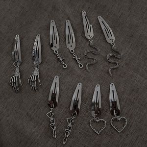 Women Snake Skull Hair Clip Multistyle Skeleton Heart Barrettes for Gift Party Fashion Hair Accessories