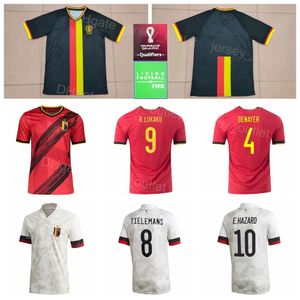Wholesale soccer jersey belgium resale online - 2022 Qatar World Cup Belgium Soccer Jersey Eden Hazard Romelu Lukaku Dries Mertens BENTEKE WITSEL CARRASCO ALDERWEIRELD Football Shirt Kits National Team