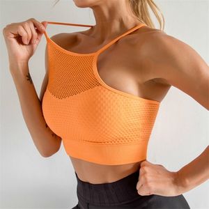 Damska Medium Support Cross Powrót Wirefree Wymienny Kubki Sport Biustonosz Topy Wolność Bezszwowa Racerback Yoga Running Sports Bras 220412