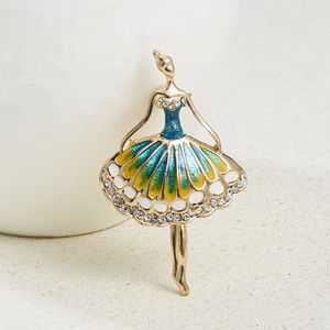 Pins Brooches 2022 Fashion Ballerina Brooch Set Auger Drip Pectoral Flower Alloy For Party Marc22