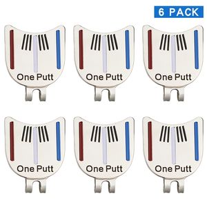 Pack of 6 Pcs One Putt Design Golf Ball Mark plus Magnetic Golf Hat Clip Golf Marker Drop Ship 220629
