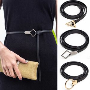 Topselling Fashion Women Belt Trójkąt Klamra Luksusowa Marka Cienkie Paski BECORATIC Sukienka Koreańska Punk Dopasowanie Dżinsy Waistband Simple Classic Luksusowy Projektant