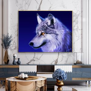 Blue Fox Wild Animal Canvas Malowanie plakatów i wydruków Cuadros Decor Home Decor Wall Art Picture do salonu