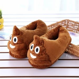 Winter Shoes Warm Soft Indoor Slipper Men Plush Shoes Christmas Cute Funny Poop Home Flats Nonslip Walking Shoes Y201026
