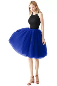 Elastic A-Line Tulle Petticoat Skirt - Women's Solid Color Dual-Layer Crinoline for Wedding and Party Dresses