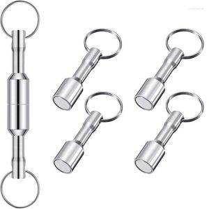Anahtarlık parçaları metal mıknatıs anahtar zinciri manyetik cep anahtarlık tutucu ile bölünmüş halka takı testi magnetkeychains Emel22