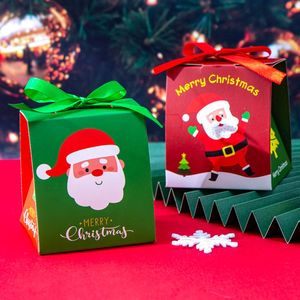 8x7x9cm 크리스마스 종이 선물 상자 산타 클로스 DIY 종이 사탕 포장 상자 크리스마스 나무 어린이 선물 사탕 저장 케이스 Th0160