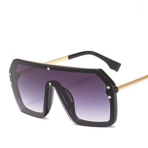 Armações de óculos de sol da moda com lentes de uma peça e letra F personalizadas para homens e mulheres