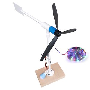 Micro Wind Turbine Spinner Generator Model Led Night Light Garden Yard Windmills