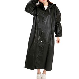 EVA Unisex Raincoat Thickened Waterproof Rain Coat Women Men Black Camping Waterproof Rainwear Suit