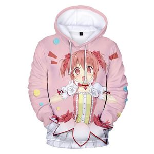 Męskie bluzy bluzy Puella Magi Madoka Magica Cosplay Hoodie Kaname 3D Print Fashion Pullover Bluier's