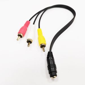 3.5 مللي متر أنثى جاك إلى 3 RCA ذكر الصوت والفيديو AV كابل الحبل 25 سنتيمتر / 2 قطعة