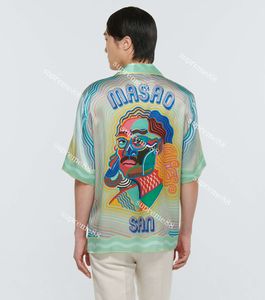 Casablanc masao shirts color gradient portrait print Hawaii loose retro short sleeve men and women shirt fashion summer top