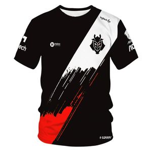 Camisetas Masculinas Estampadas G2 E-Sports Team Uniforme Masculino Manga Curta O-neck T-Shirt Secagem Rápida Verão Outdoor Streetwear Roupas Casuais Masculinas