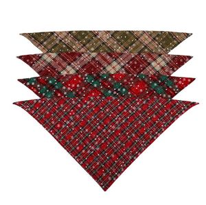 Abbigliamento per cani Bandane Natalizie Sciarpa scozzese classica per animali Bavaglini a triangolo Fazzoletto Buon Natale Fiocco di neve Bandana per animali domestici per cani di piccola taglia media Gatti Animali domestici