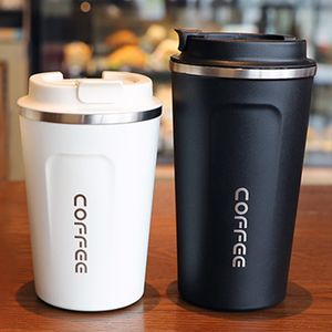 380 500ML Coffee Mug Thermos Flask Thickened Leakproof Large Capacity Car Travel mug For Gifts Vacuum 220617