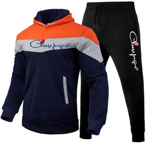 Set da uomo set di guscio con cappuccio pantaloni autunno e sport invernale si adatta al logo marchio casual felpe stampati di abbigliamento sportivo s-3xl